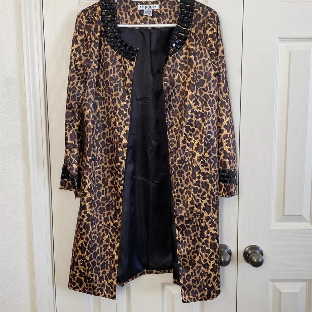 RARE Leopard Print Over Coat | Embellished Collar & Sleeves | Statement Piece - Picture 1 of 13